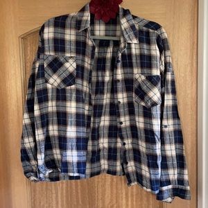 Blue and white flannel